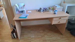 Schreibtisch Buche 150x75 cm , 2 Schubladen   