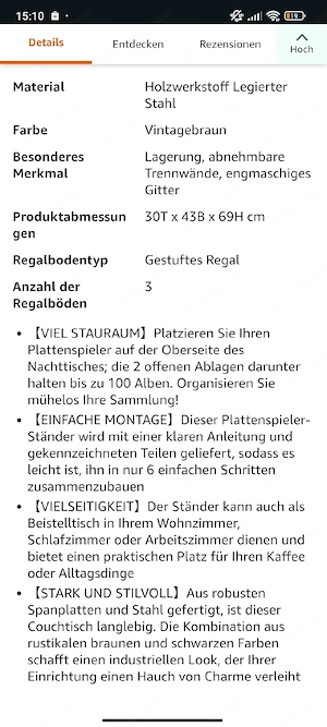 Schallplattenspieler + Regal Bild 4