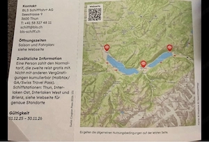 Gutschein Schiffahrt Schweizerseen Wert sfr 120