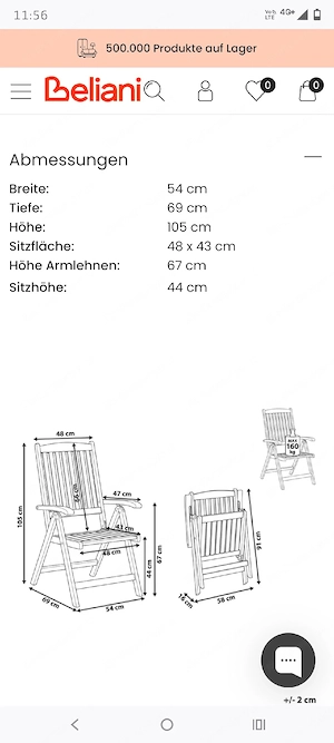 5 Stk. Gartenstühle Akazienholz Bild 3