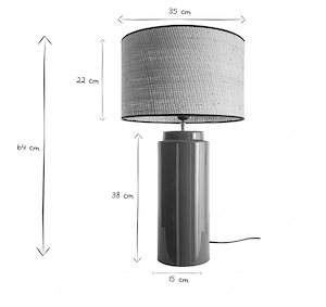 Miliboo Tischleuchte aus emaillierter Keramik in Terracotta mit Lampenschirm aus naturfarbenem Bild 2