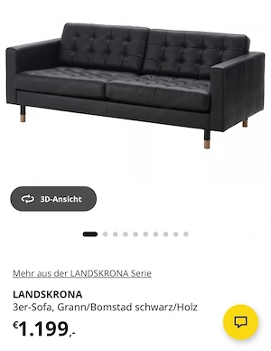 Landskrona Leder 3er Sofa