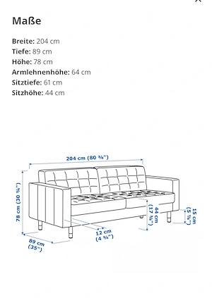 Landskrona Leder 3er Sofa Bild 2