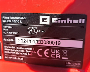 Akku Rasenmäher Einhell  Bild 2