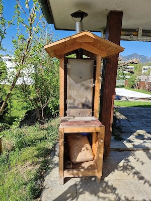 Räucherschrank Edelstahl mit Überdachung Bild 3