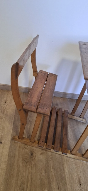 Antike Kinder Schulbank Bild 3