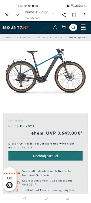 E-Bike Mondraker Größe M