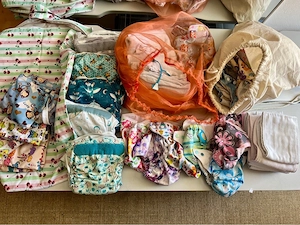 Stoffwindeln, auch AIO, Einlagen (Bambus oder Biobaumwolle), wetbags Bild 2