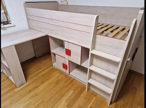 Hochbett 90x200 inkl. Schreibtisch & Stauraum - guter Zustand Bild 2