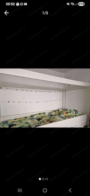 Hochbett 90x200 cm - praktisch wie neu inkl. Nachthimmel Bild 3