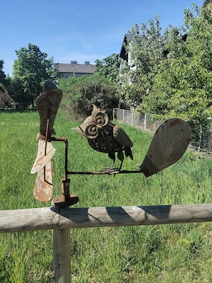 Windrad mit Eule für den Garten Bild 4