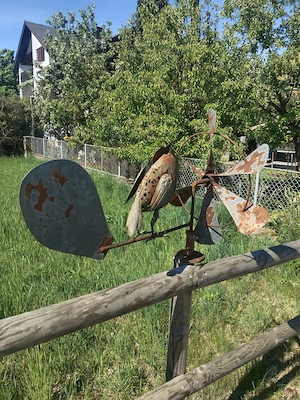 Windrad mit Eule für den Garten Bild 2