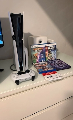 Ps5 Pro m.DiscLaufwerk und 2 Games +Garantieverlängerung+Standfuß Bild 2