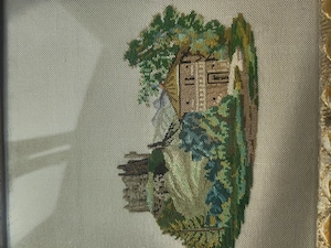 Alter Rahmen beidseitig Stickbild Bild 3