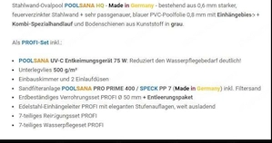 Pool Stahlwand-Ovalpool POOLSANA HQ 4,90 x 3,00 x 1,20 m PROFI-Set Bild 4