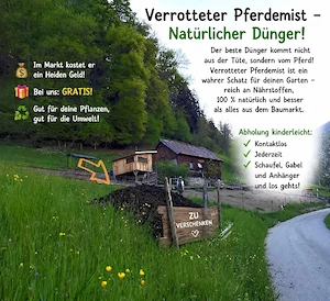 Verschenke verotteten Pferdemist