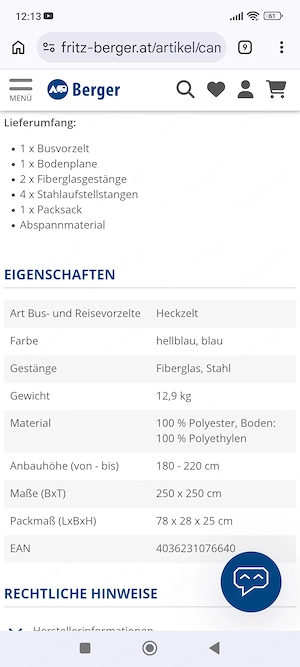 Heckzelt für Bus und Pkw