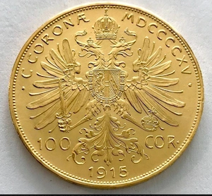 Verkauft wird eine österreichische 100 Kronen Goldmünze mit der Jahreszahl 1915.  Erbstück  Bild 3
