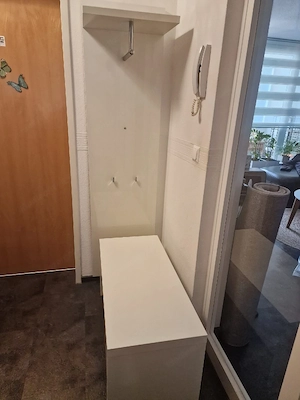 Modernes Garderoben-Set Hochglanz Weiß   2-teilig Bild 2