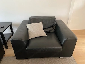 Ledersofa mit Stuhl Bild 2