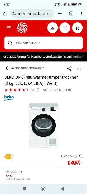 Wärmepumpen Trockner Beko Bild 2