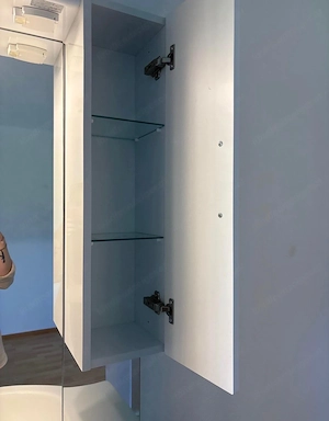 badezimmer waschbecken    schrank  spiegel  ,licht  u,steckdose  u, 2 schubladen  h190  b 87 t,50cm Bild 2