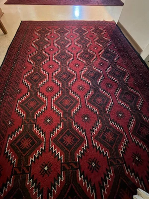 Orientteppich Schurwolle 216 x 118 cm