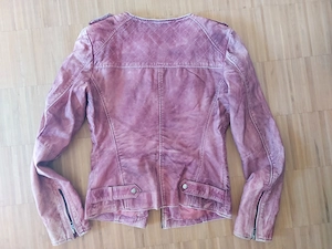 Stylische pinke Lederjacke (echt Leder) Gr. 34 Bild 3