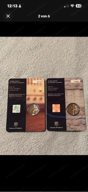 2x 2 Euro Andorra 2016   Rundfunk & Neue Reform   BU im Original Folder Bild 3
