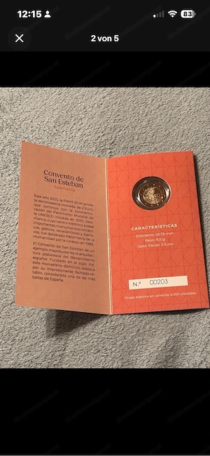 2 Euro Spanien 2025 - Salamanca (San Esteban) - PROOF   PP - Limited Edition Bild 5