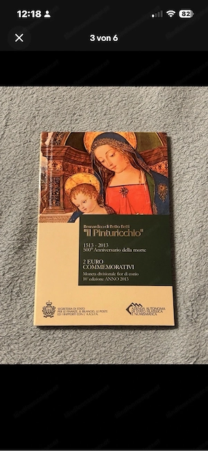 2 Euro San Marino 2013 - Pinturicchio - TOP Zustand im Original Folder OVP Bild 5
