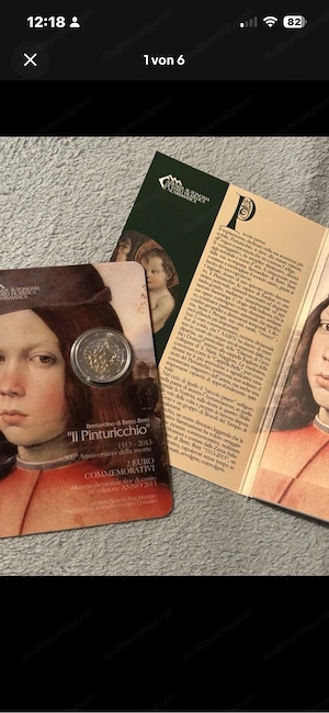 2 Euro San Marino 2013 - Pinturicchio - TOP Zustand im Original Folder OVP Bild 2