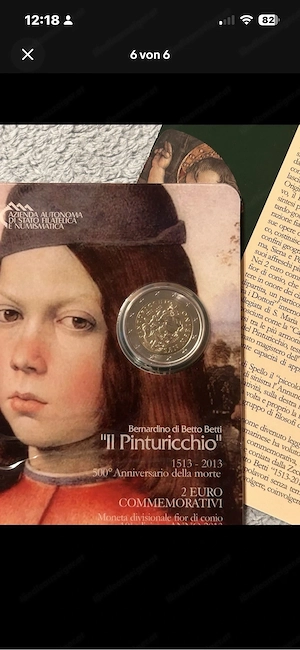 2 Euro San Marino 2013 - Pinturicchio - TOP Zustand im Original Folder OVP Bild 6