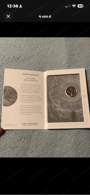 2 Euro San Marino 2015 - Dante Alighieri - Top Zustand im Original Folder OVP Bild 3