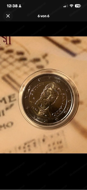2 Euro San Marino 2014 - Giacomo Puccini - TOP Zustand im Original Folder OVP Bild 6