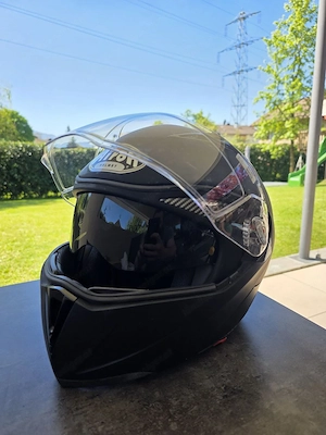 Airoh Klapphelm schwarz Größe L | Sonnenvisier | sehr guter Zustand + Nierengurt Bild 3