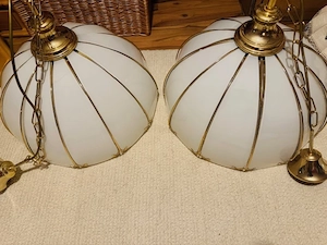 Hängelampen 2 Stk. aus Glas und Messing Bild 3