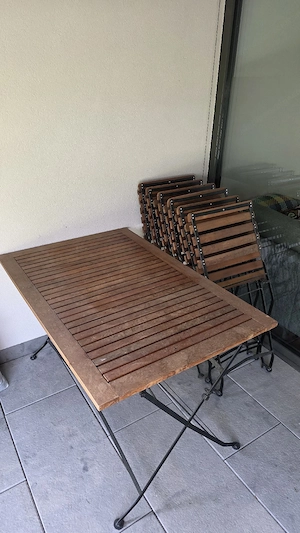Set mit Gartentisch und 6 Stühlen