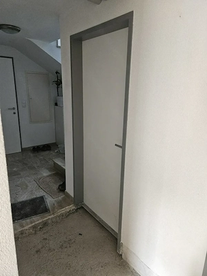 5 Stk. Eiche Vollholz Türen 80cm, weiß lackiert, Edelstahl Drücker Bild 3