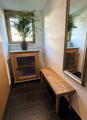 Holzschrank & Bank 