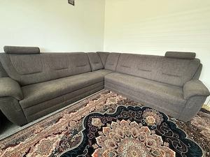 Moderne L-förmige Eckcouch   Wohnlandschaft in Grau Bild 3