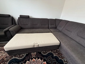 Moderne L-förmige Eckcouch   Wohnlandschaft in Grau Bild 2