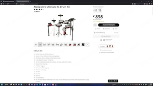 Alesis Nitro Pro XL 10-teiliges E Schlagzeug mit leisen Dual Zone Mesh Pads,+ Doppelkick extra ! Bild 3