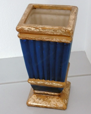 Vase aus Porzellan, grün, für Gestecke, Blumenvase, Pflanzgefäß blau  Bild 5