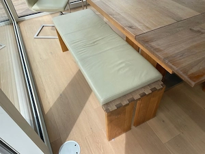 Esstischgarnitur Nuss Vollholz   Leder (8 Sitzplätze) Bild 5