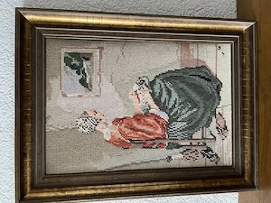 Gobelin-Stickbild Motiv Stickerin