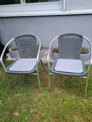 2x Balkonstühle Anthrazit   Top Zustand   inkl. Auflagen Bild 3