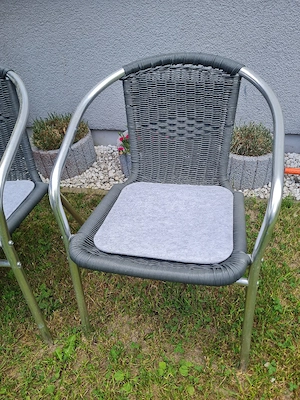 2x Balkonstühle Anthrazit   Top Zustand   inkl. Auflagen Bild 2