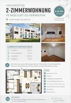 Hochwertige 2 Zimmer Gartenwohnung zu mieten Bild 5