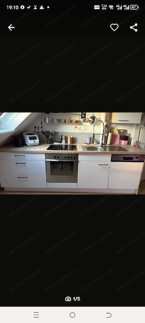 Nobilia Einbauküche Küchenzeile m. Geräten u. Kühlschrank, 2,80 m